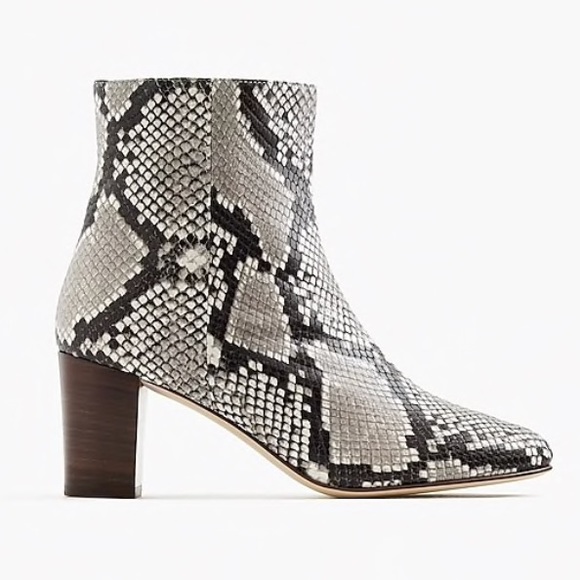 snakeskin booties womens